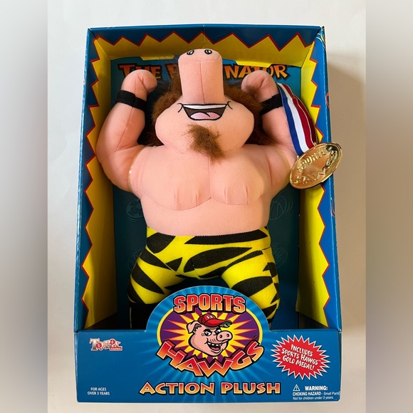 Vintage Sports Hawgs Action Plush / 1998 / New In Box / Toy Box Creations - Picture 3 of 7